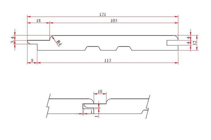 Podbitka świerkowa softline 12x121 klasa AB